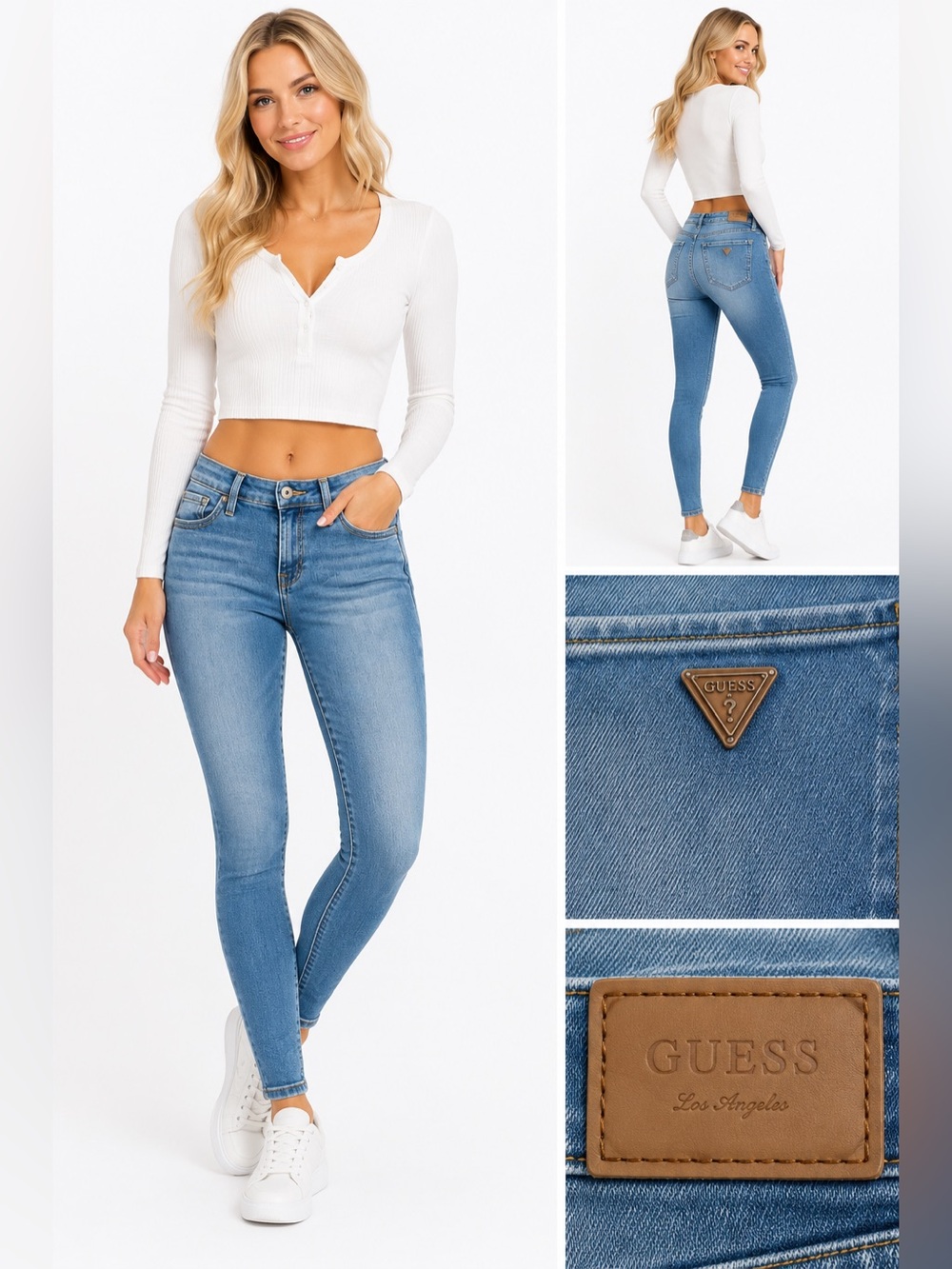 GUESS Los Angeles 1981 Skinny Jeans Women’s Size 25 Light Wash Stretch Denim